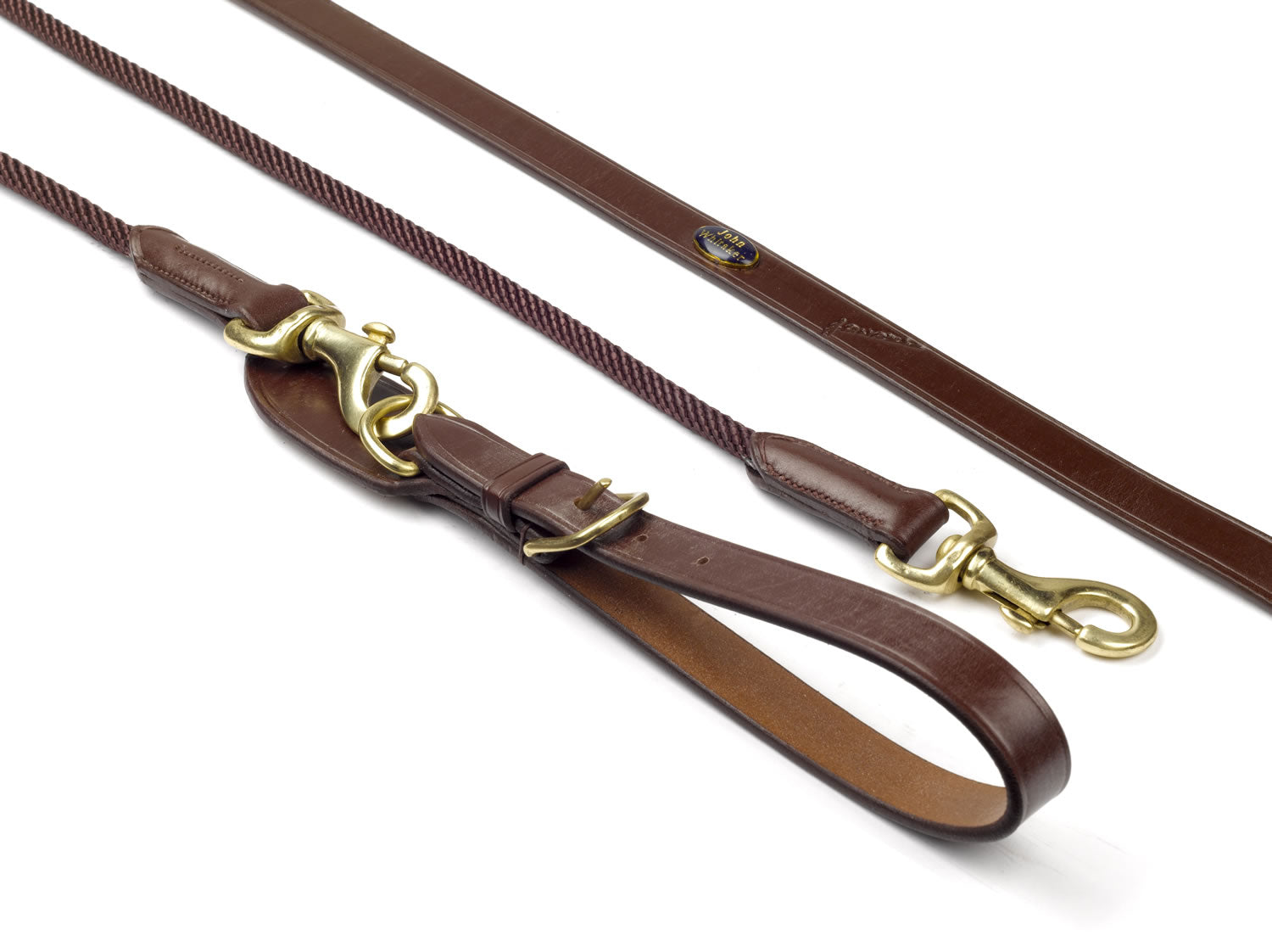 Whitaker Rdr Draw Reins Rope Havana