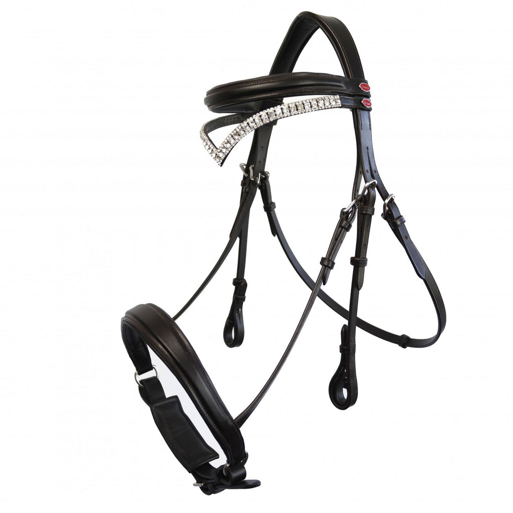 Whitaker Br072 Lynton Snaffle Bridle C/w 2 Browbands Black