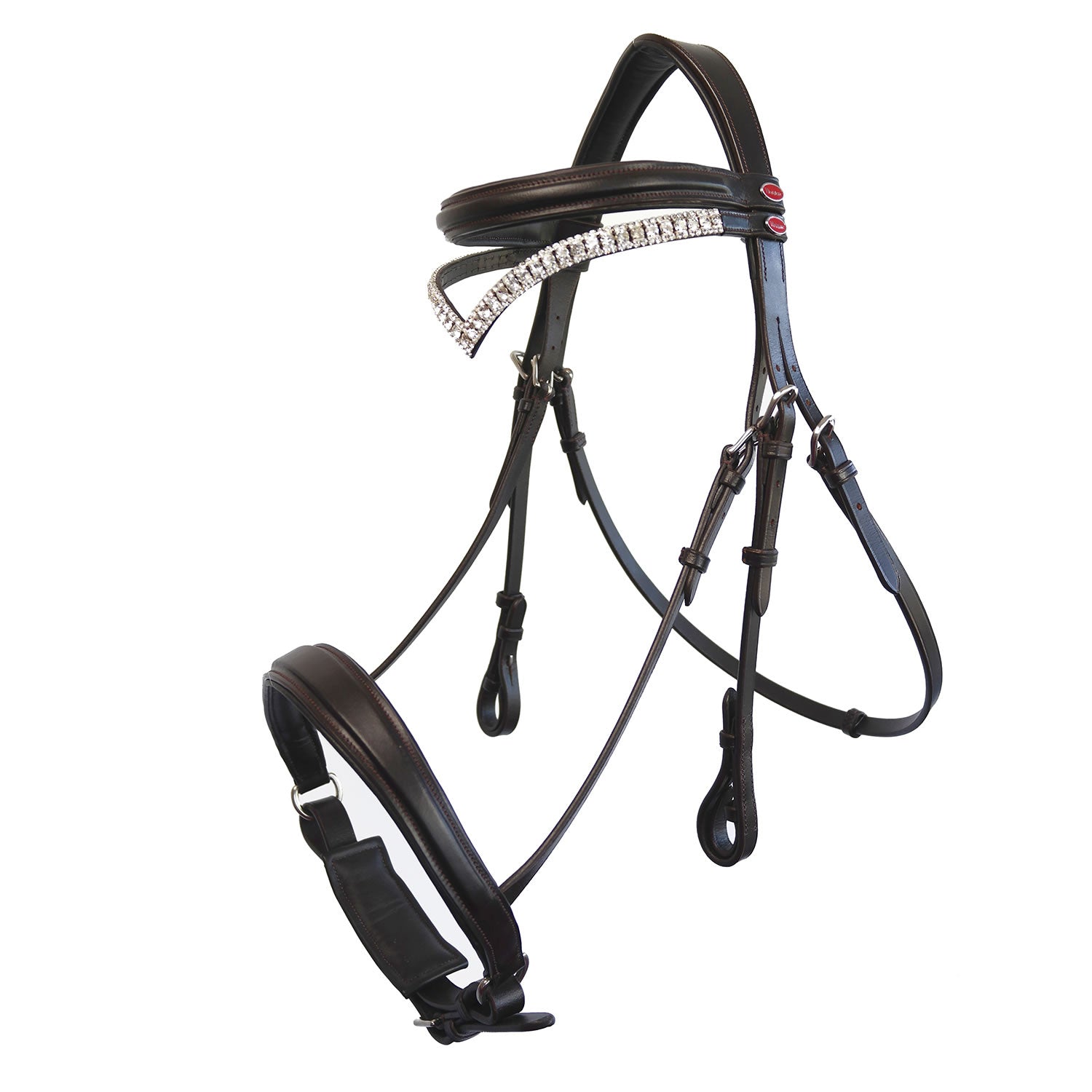 Whitaker Br072 Lynton Snaffle Bridle C/w 2 Browbands Havana