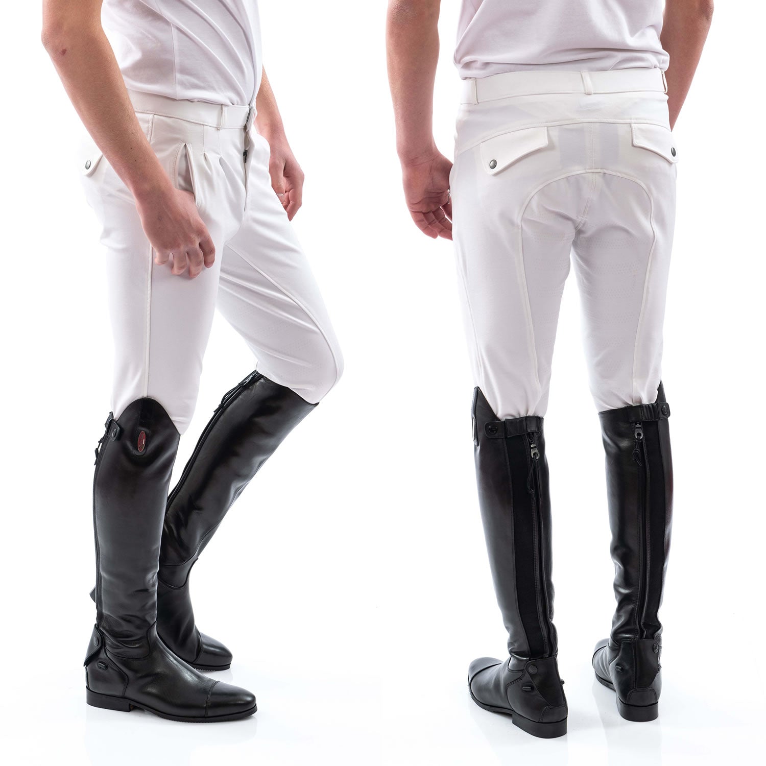Whitaker B142m Miami Mens Breeches/silicone Seat White