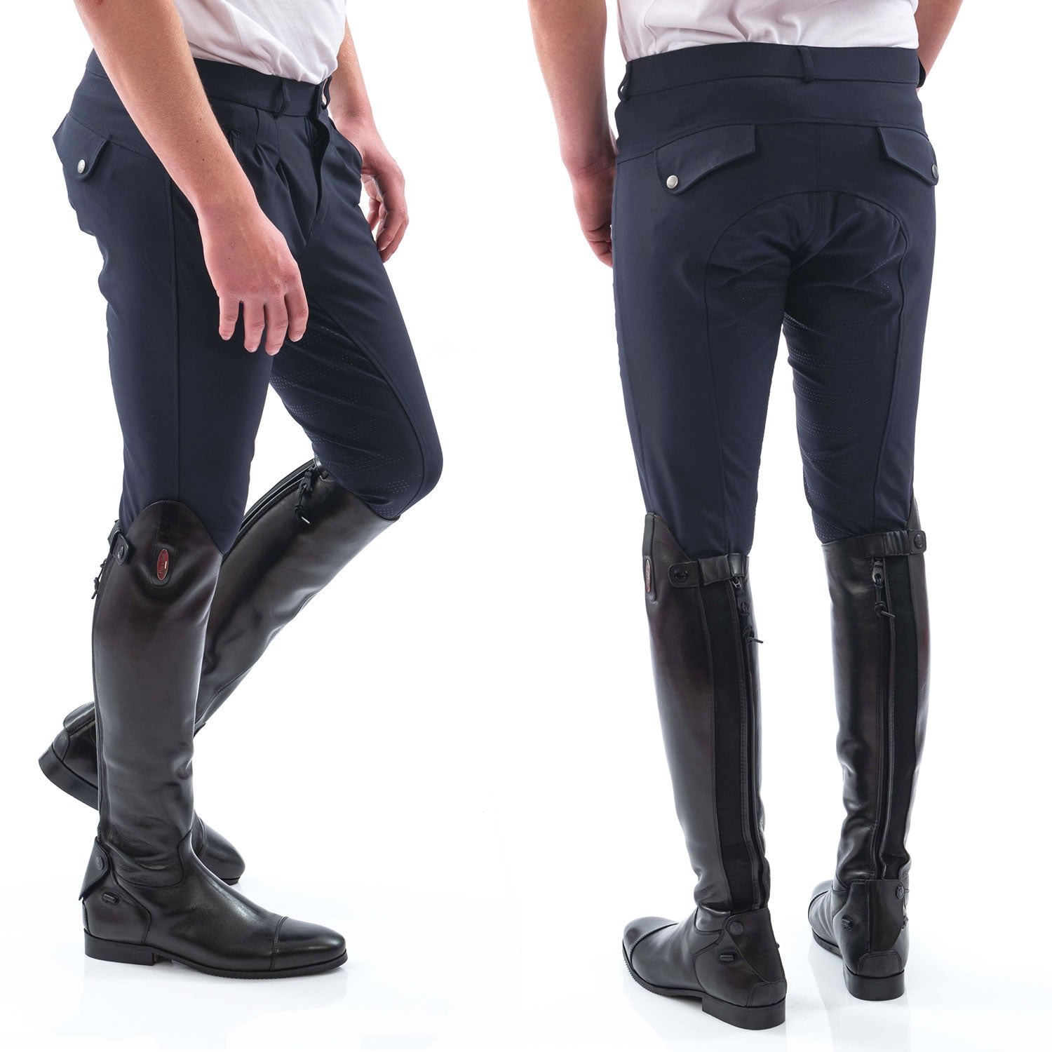 Whitaker B142m Miami Mens Breeches/silicone Seat Navy