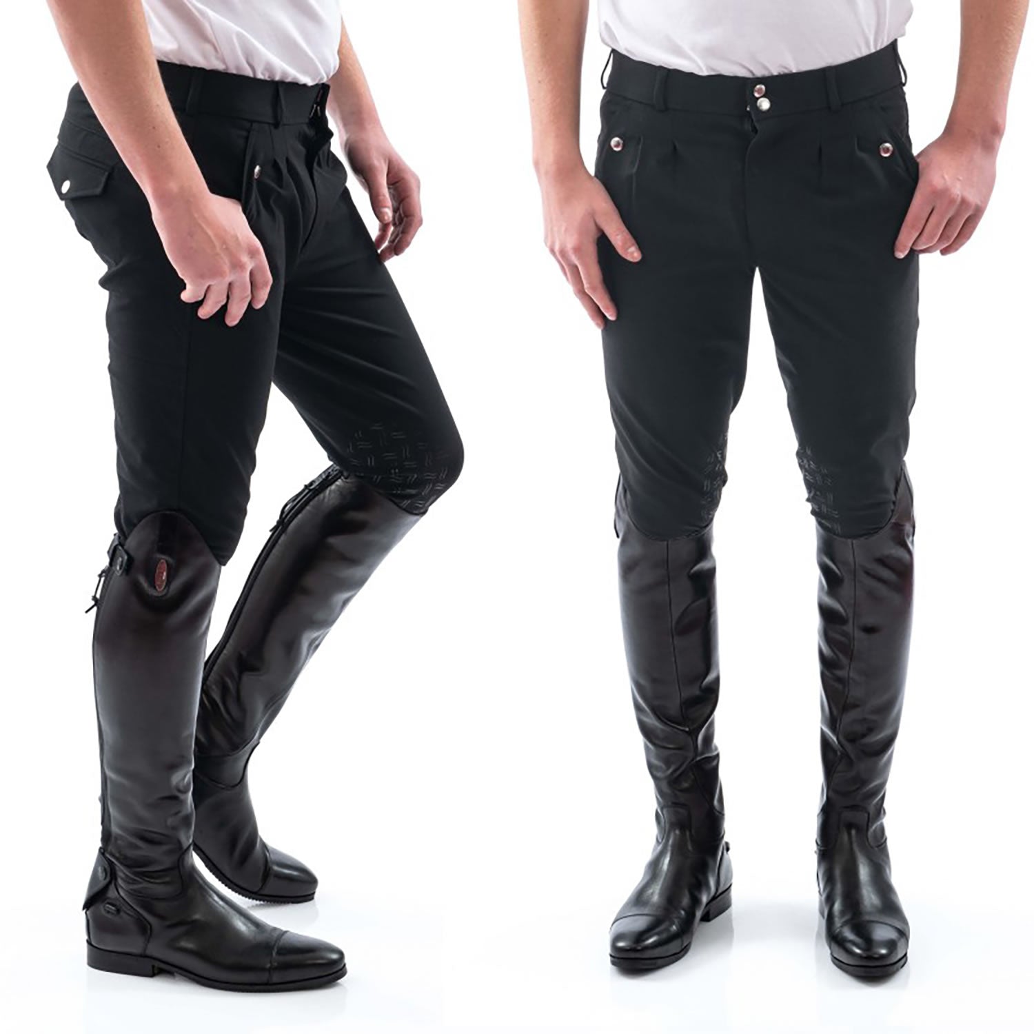 Whitaker B155m Clayton Mens Breeches with Grip Knee Black