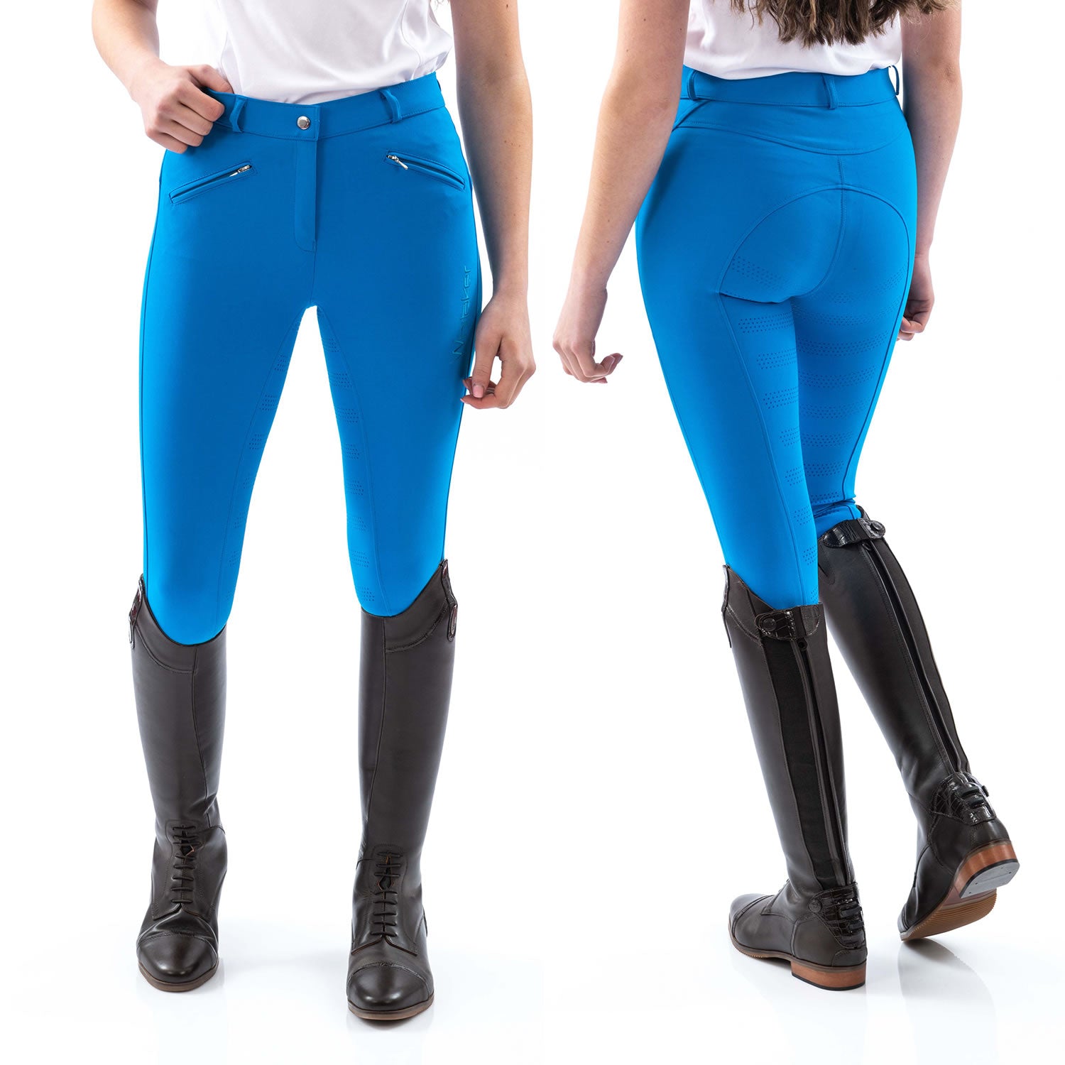 Whitaker B142l Miami Ladies Breeches/silicone Seat Blue
