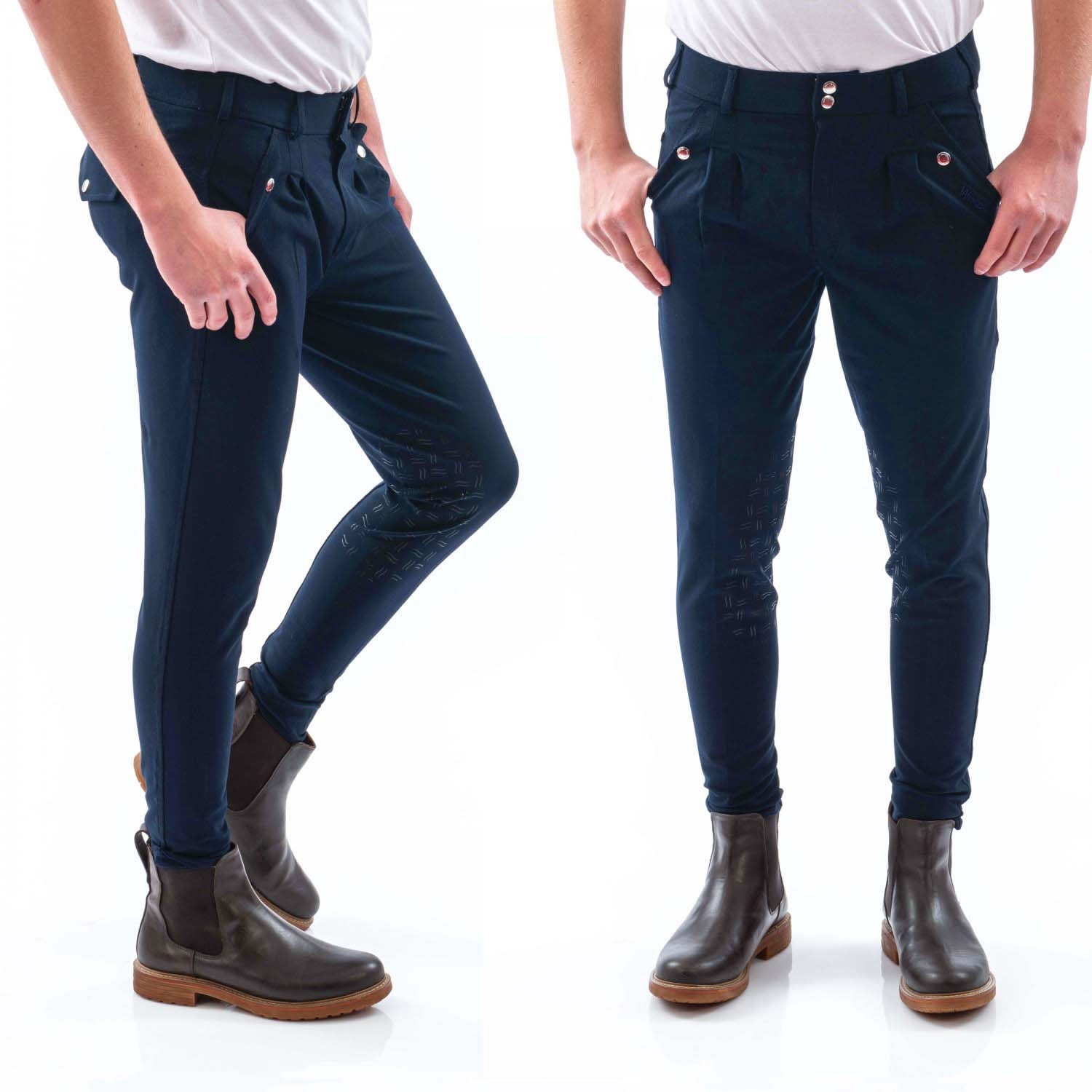 Whitaker B155m Clayton Mens Breeches with Grip Knee Navy