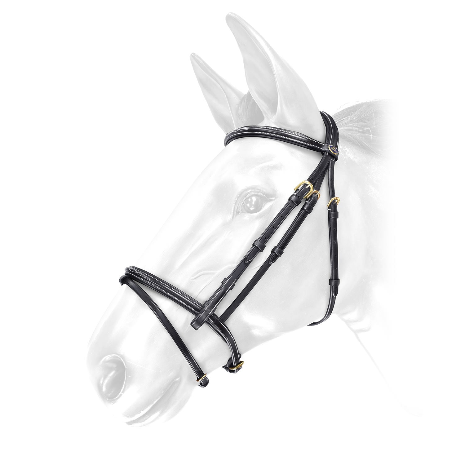Whitaker Br053 Valencia Deluxeflash Bridle C/w Reins Black