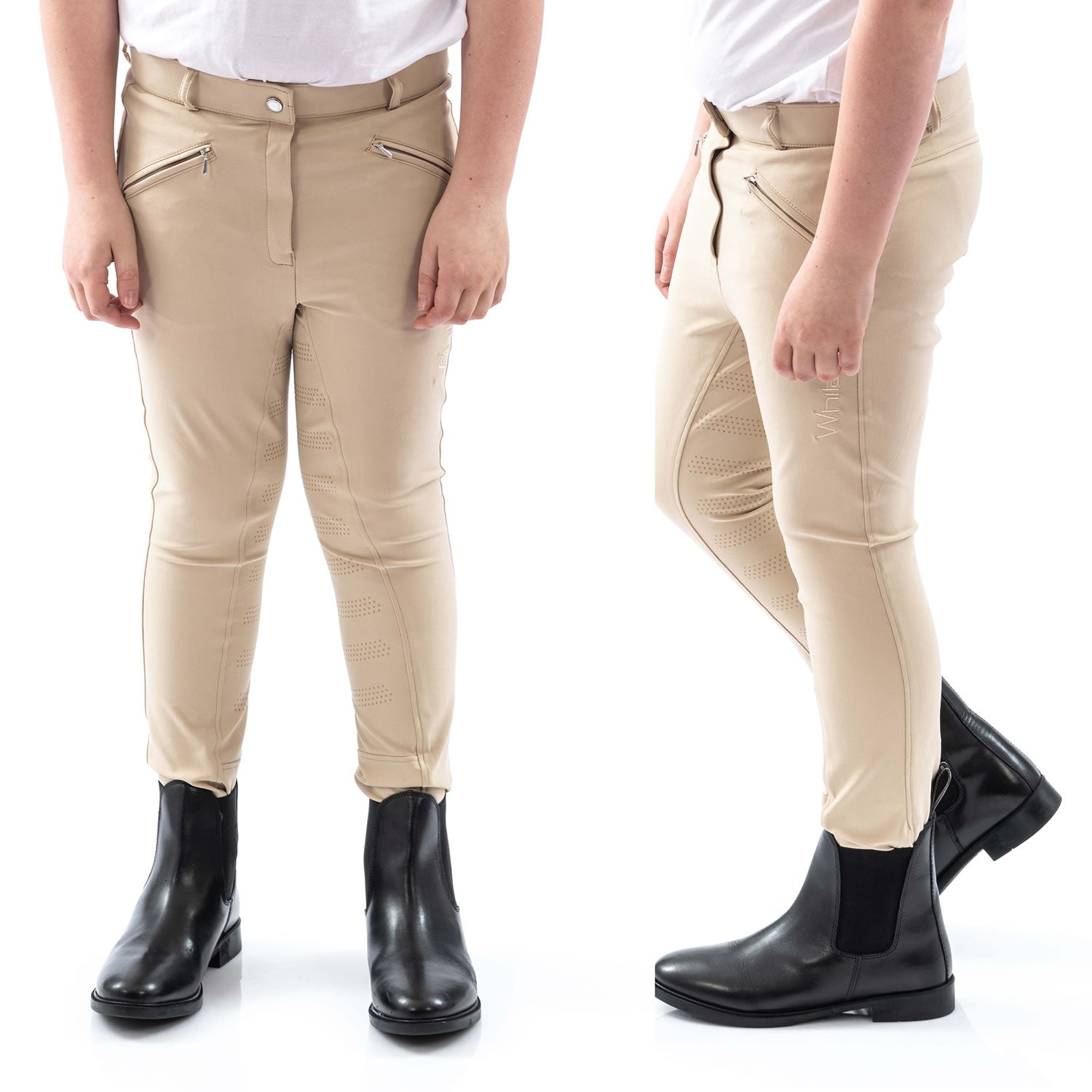 Whitaker B142k Miami Kids Breeches with Silicone Seat Beige