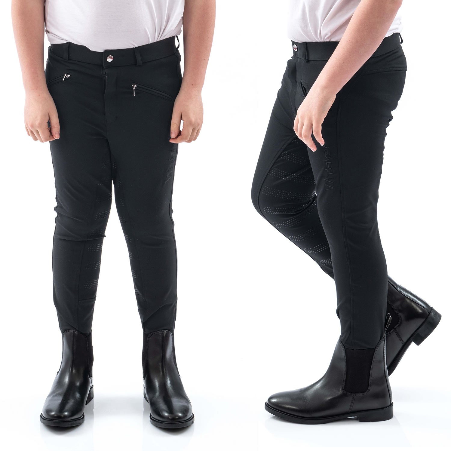 Whitaker B142k Miami Kids Breeches with Silicone Seat Black