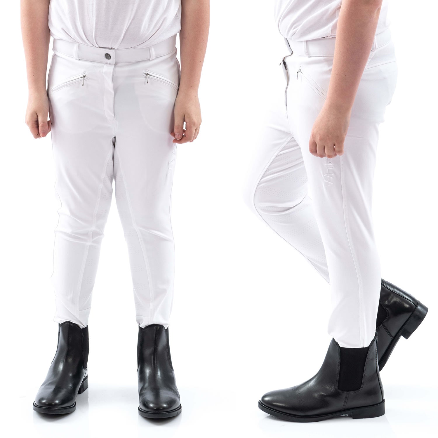 Whitaker B142k Miami Kids Breeches with Silicone Seat White