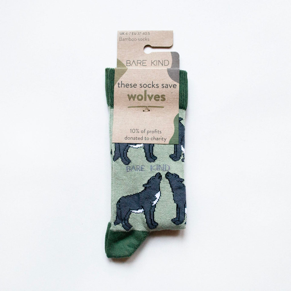 Save the Wolves Bamboo Socks