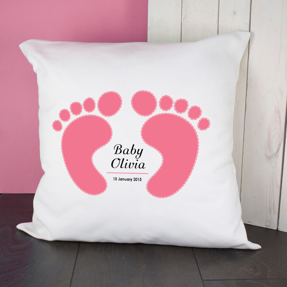Baby Cushion Cover - Feet (Pink)