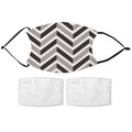Black Herringbone Pattern Face Mask