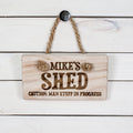 CAUTION: MAN STUFF Personalised Wooden Sign