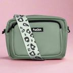 Crossbody Dog Walking Bag - Vegan Leather Sage Green