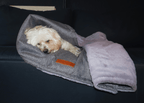 THE BALMORAL | LUXURY GREY HERRINGBONE & FAUX FUR REVERSIBLE DOG BLANKET