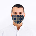 Navy Fleur Pattern Face Mask