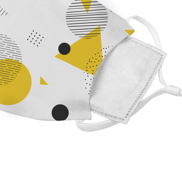 Yellow Geometric Shapes Face Mask