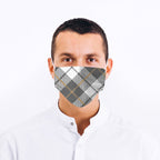 Grey Plaid Face Mask