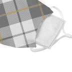 Grey Plaid Face Mask