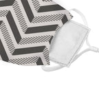 Black Herringbone Pattern Face Mask
