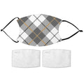 Grey Plaid Face Mask