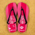 Hen Party Personalised Flip Flops in Pink