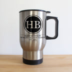 Initials Monogram Mum/ Dad Silver Travel Mug