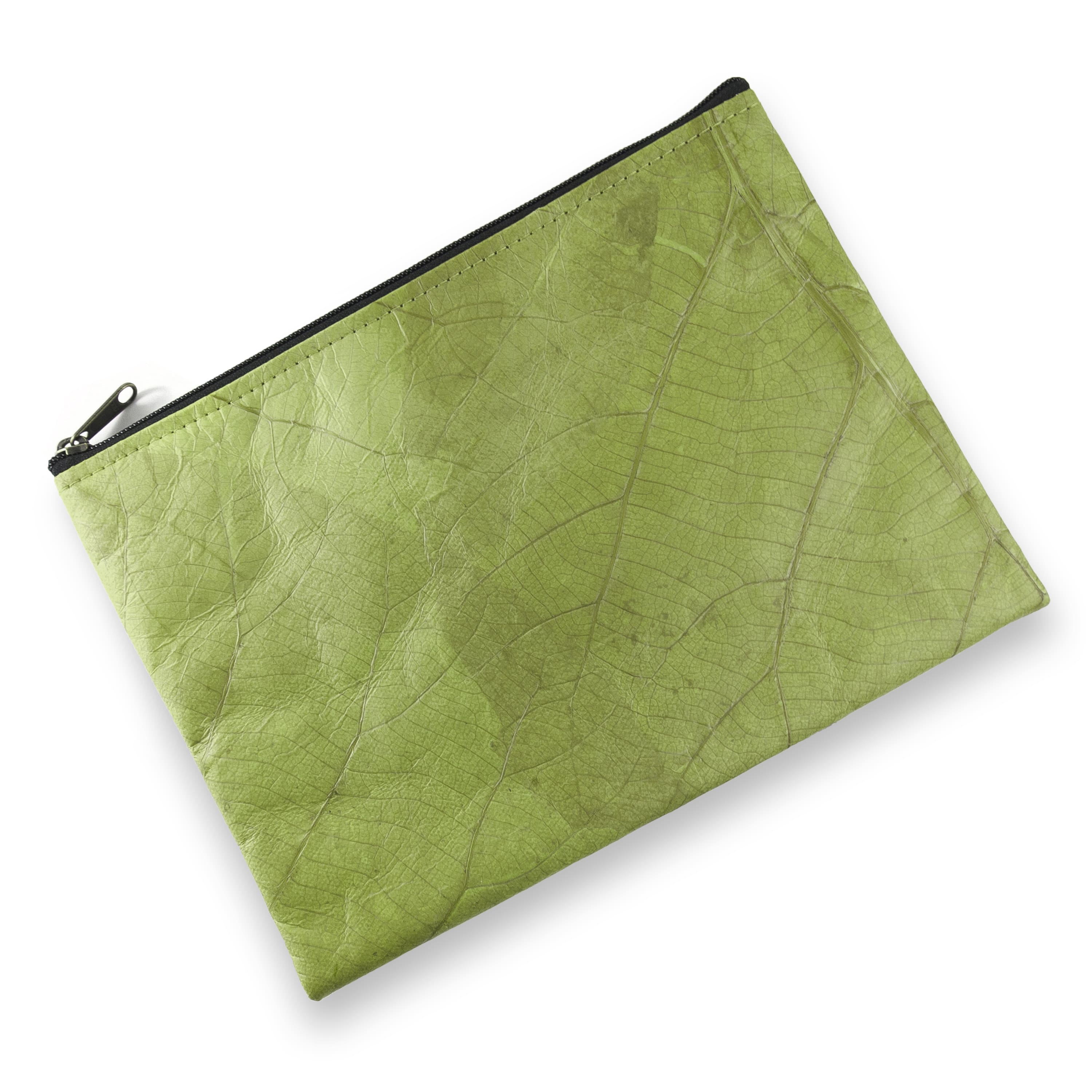 Leaf Leather Clutch Bag - Large