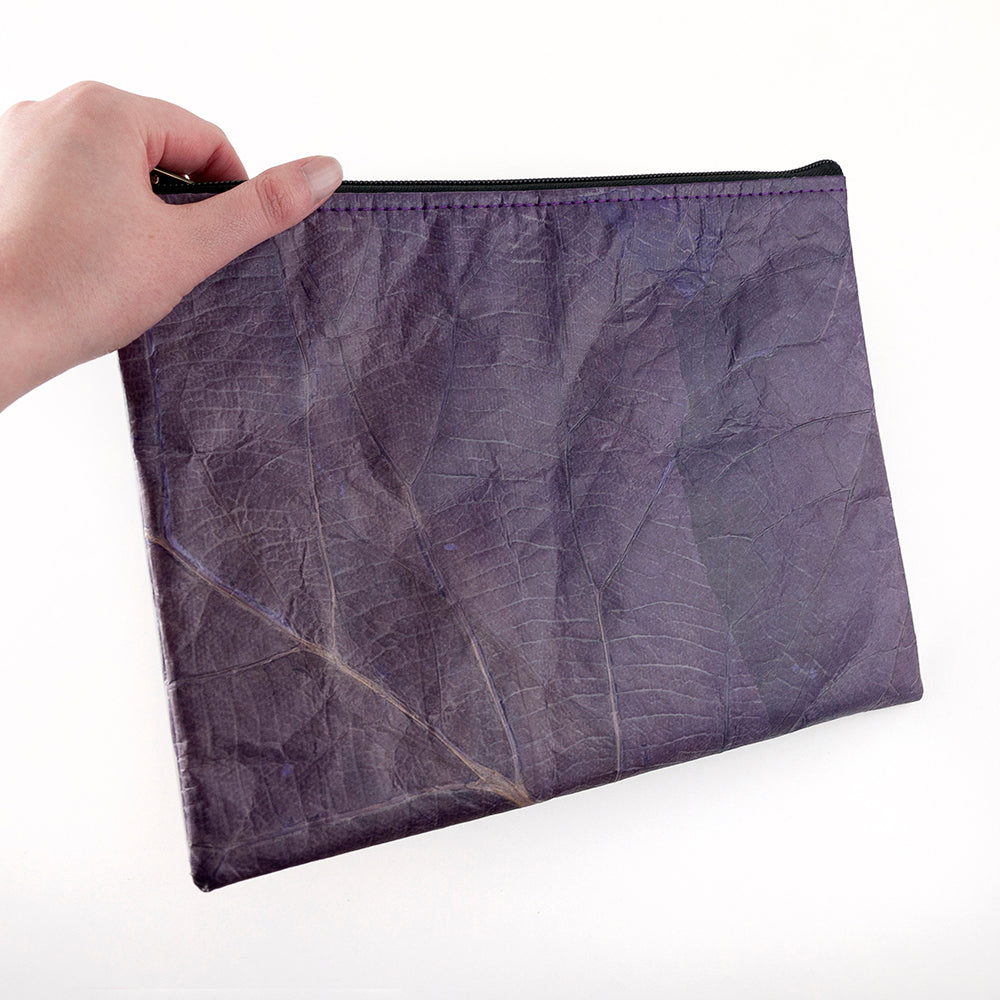 Leaf Leather Clutch Bag - Large