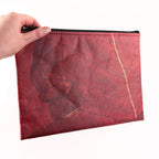 Leaf Leather Clutch Bag - Large