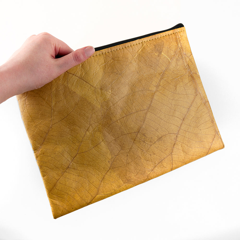 Leaf Leather Clutch Bag - Large