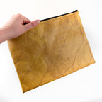 Leaf Leather Clutch Bag - Large