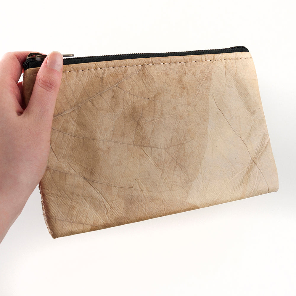Leaf Leather Clutch Bag - Small