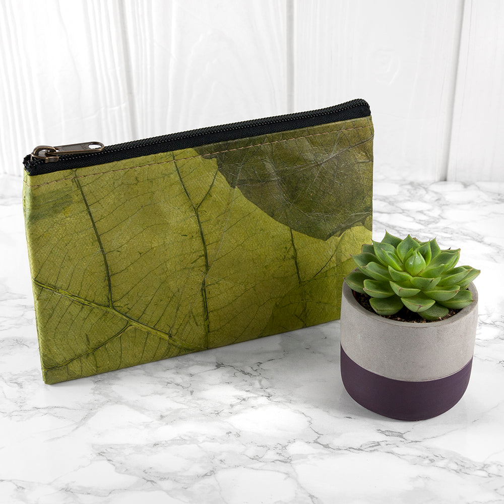 Leaf Leather Clutch Bag - Small