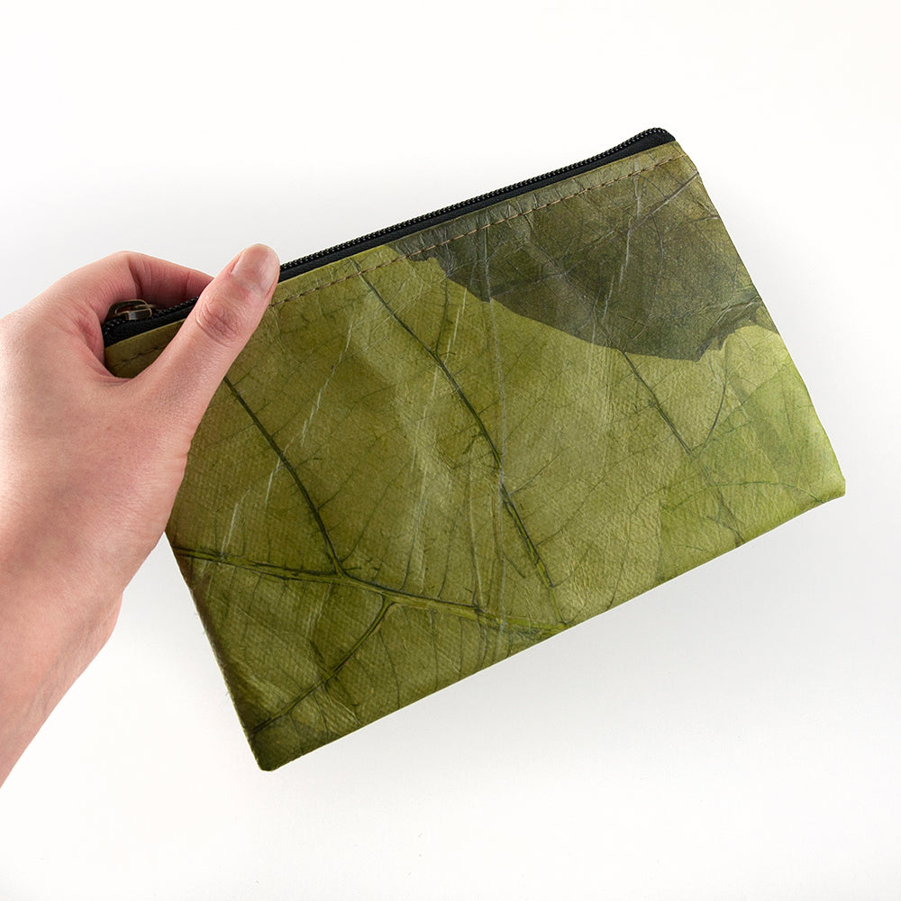 Leaf Leather Clutch Bag - Small