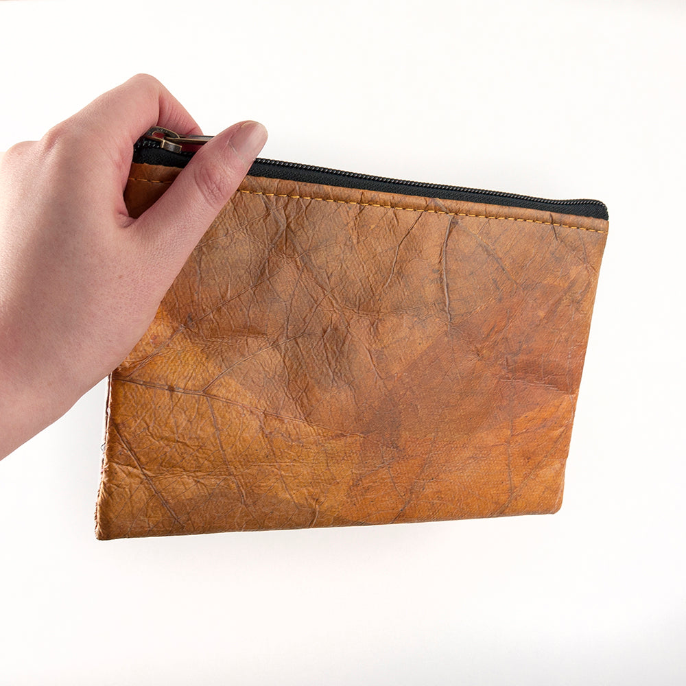 Leaf Leather Clutch Bag - Small