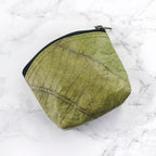 Leaf Leather Curved Edge Coin Bag