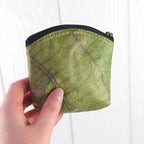 Leaf Leather Curved Edge Coin Bag