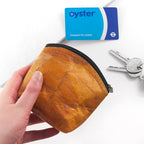Leaf Leather Curved Edge Coin Bag