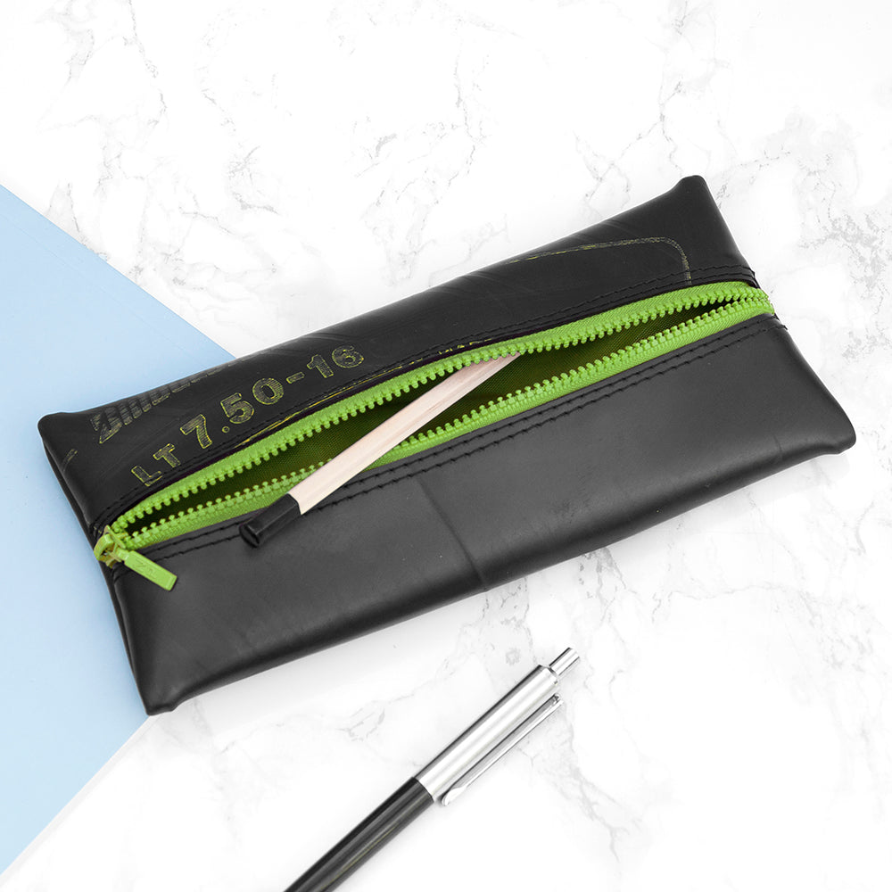 Upcycled Truck Tyre Rubber Flat Pencil Case