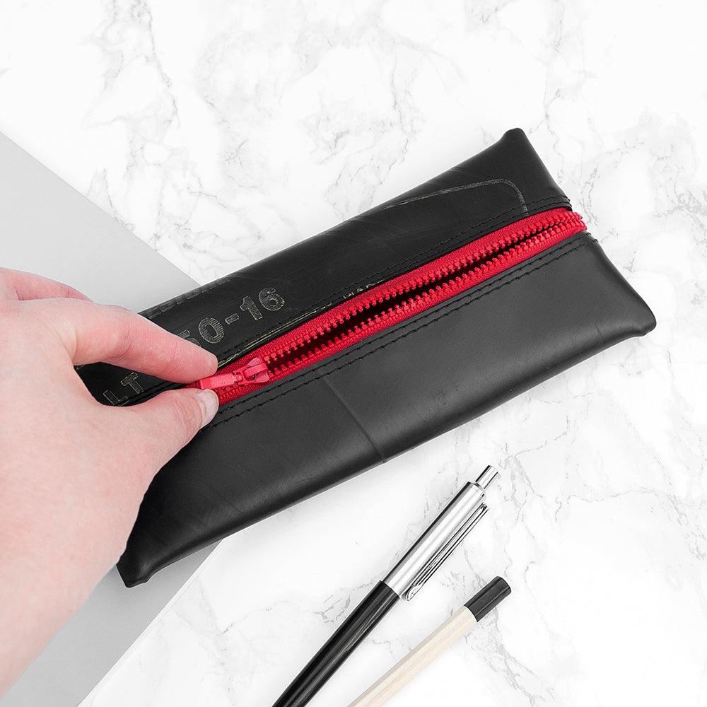 Upcycled Truck Tyre Rubber Flat Pencil Case