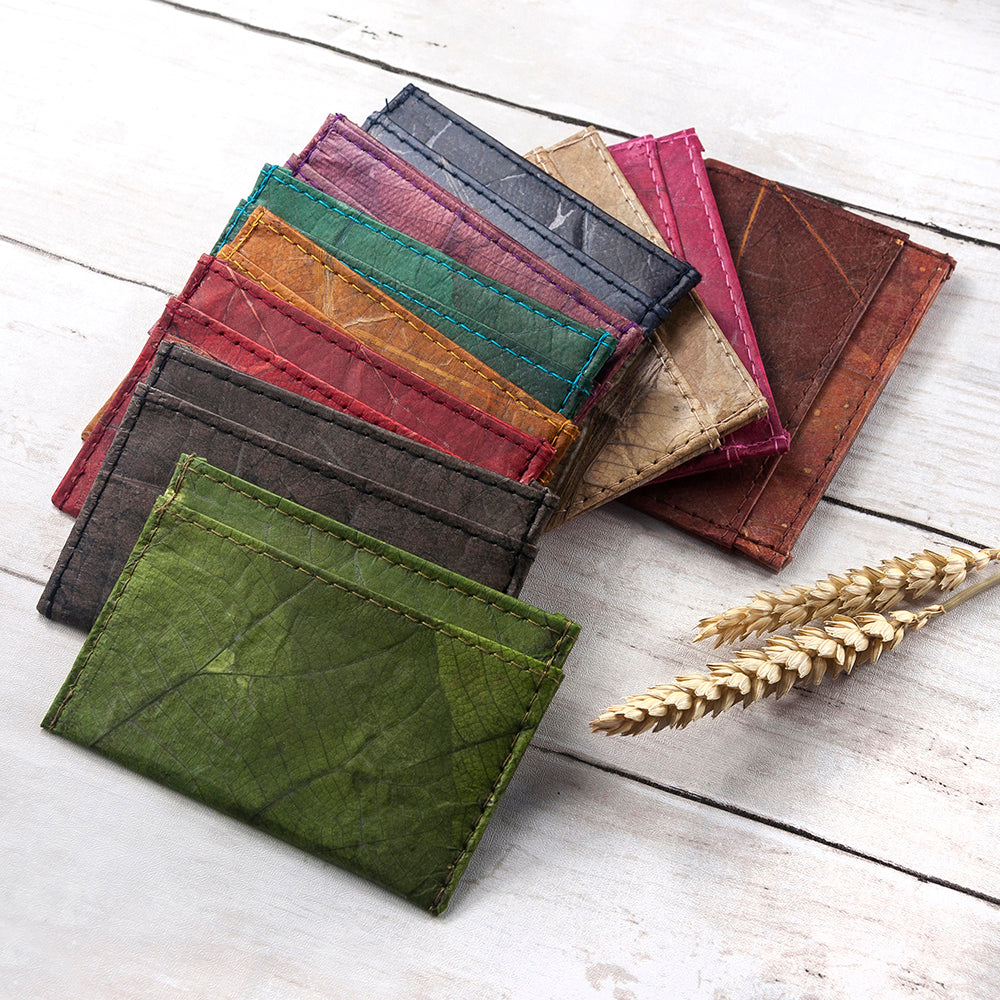 Leaf Leather Minimalist Card Holder