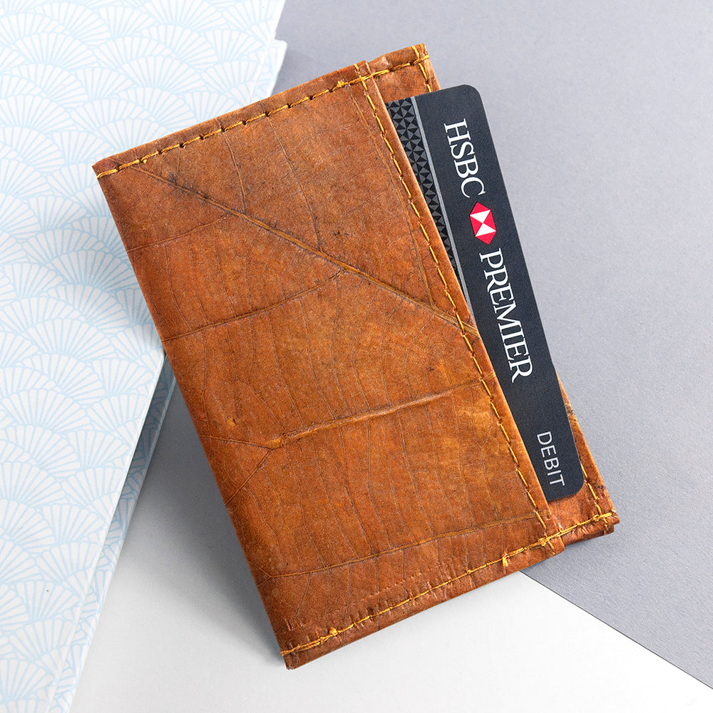 Leaf Leather Minimalist Card Holder