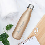 Personalised Glitter Insulated Water Bottle