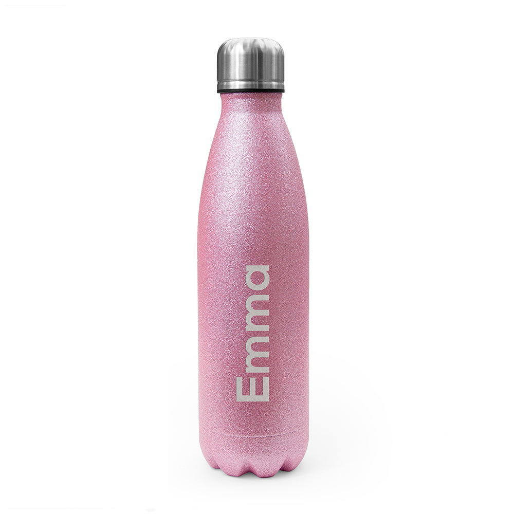 Personalised Glitter Insulated Water Bottle