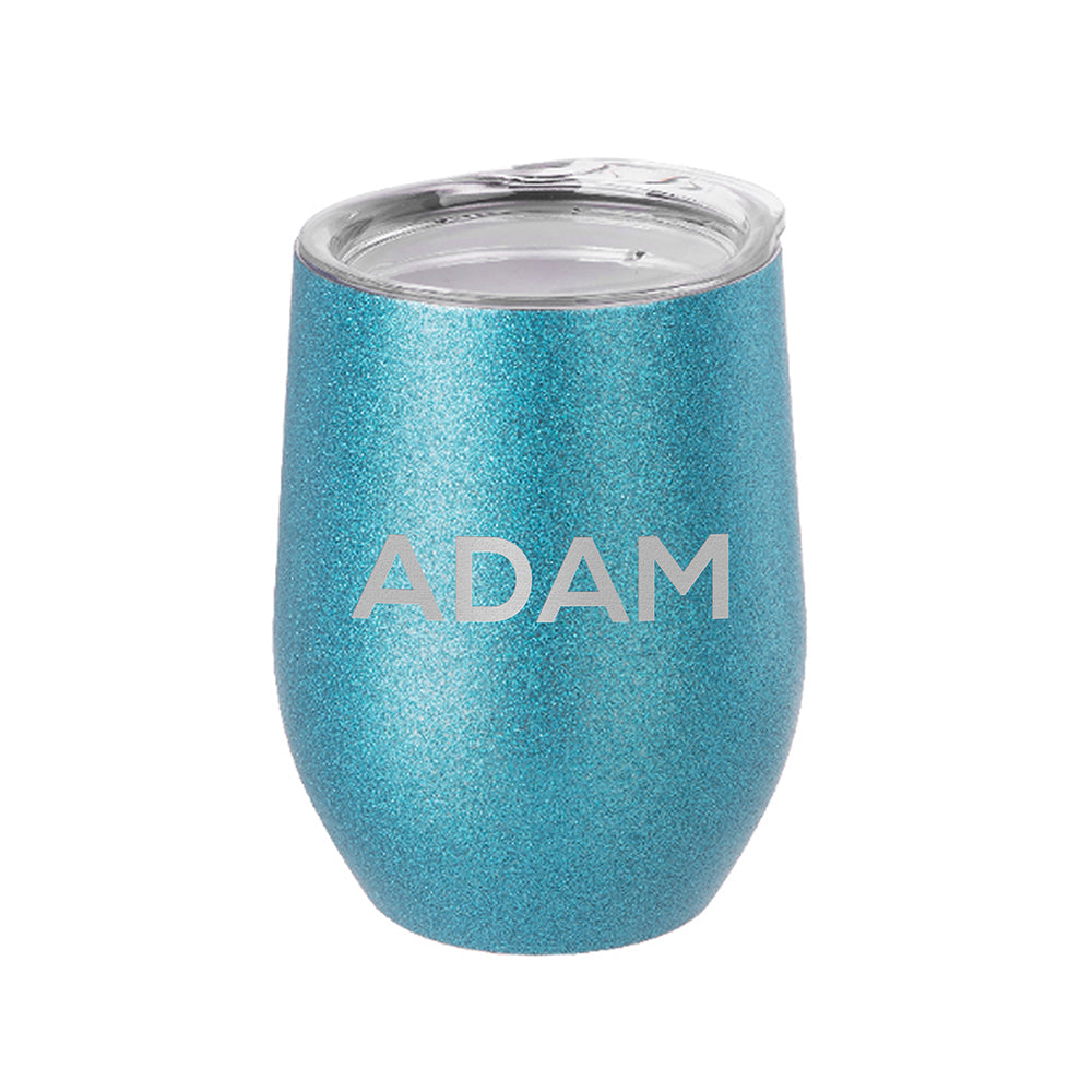 Personalised Insulated Stemless Glitter Wine Tumbler