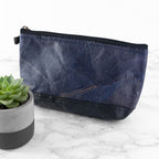 Leaf Leather Small Cosmetic Bag - Black Bottom Edge