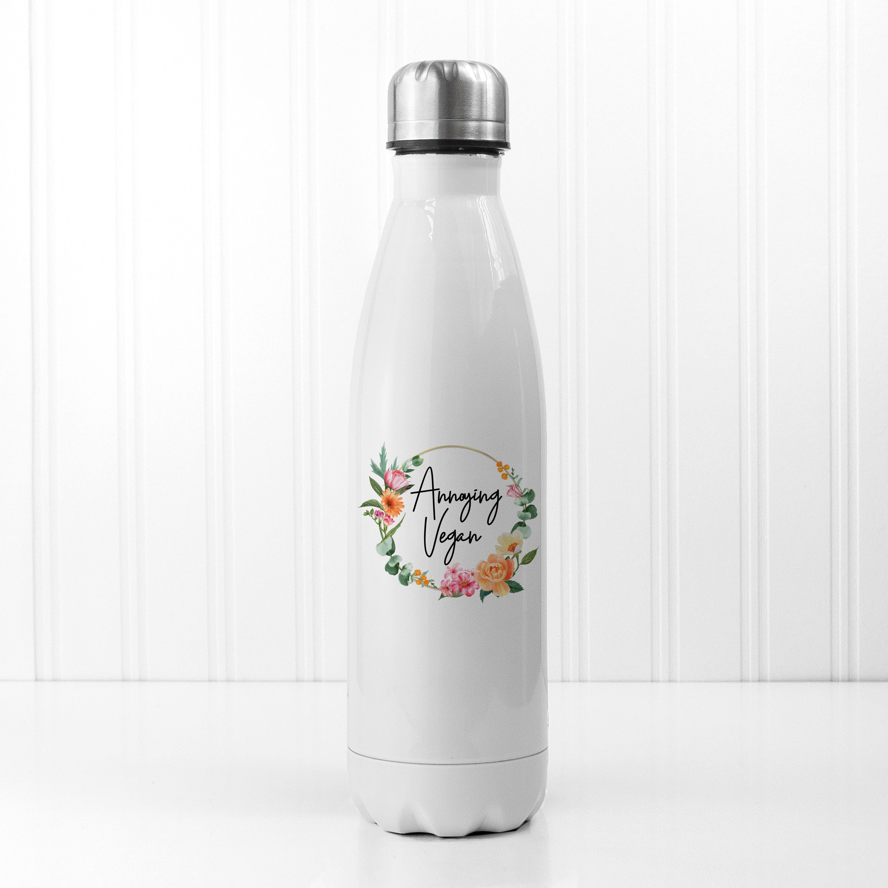 Annoying Vegan Floral - Mouthy Water Bottle