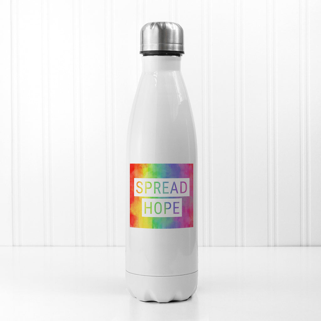 Spread Hope Rainbow (Square) - Mouthy Water Bottle