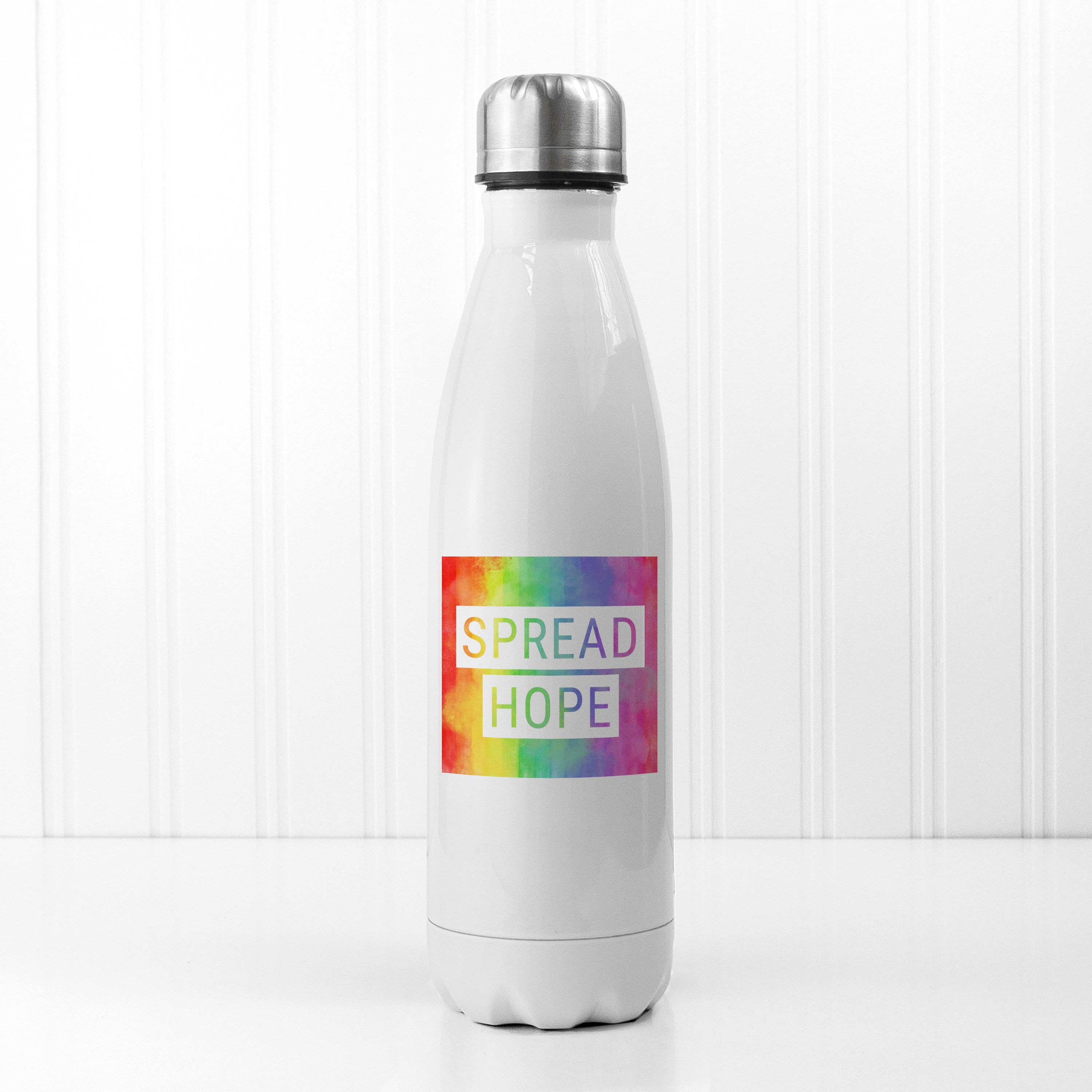 Spread Hope Rainbow (Square) - Mouthy Water Bottle
