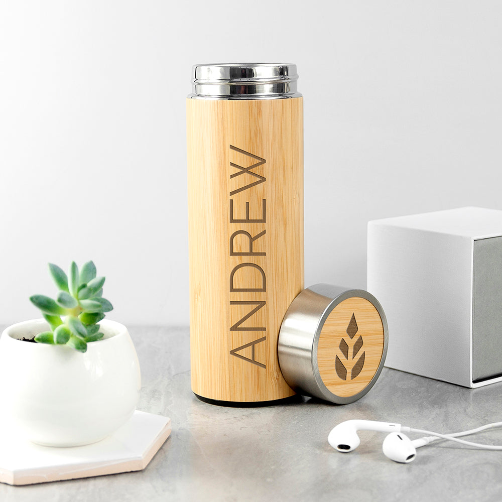 Personalised Bamboo Thermos